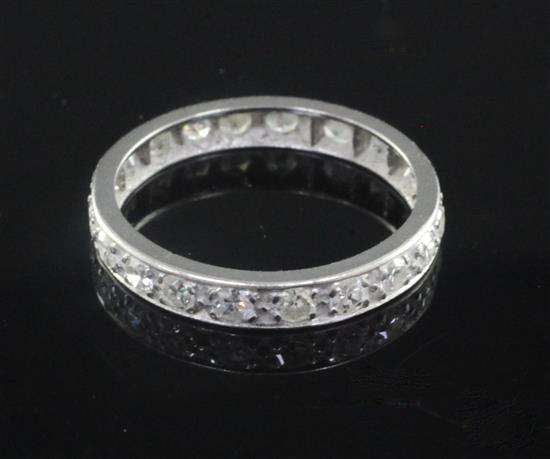 A platinum? and diamond full eternity ring, size M.